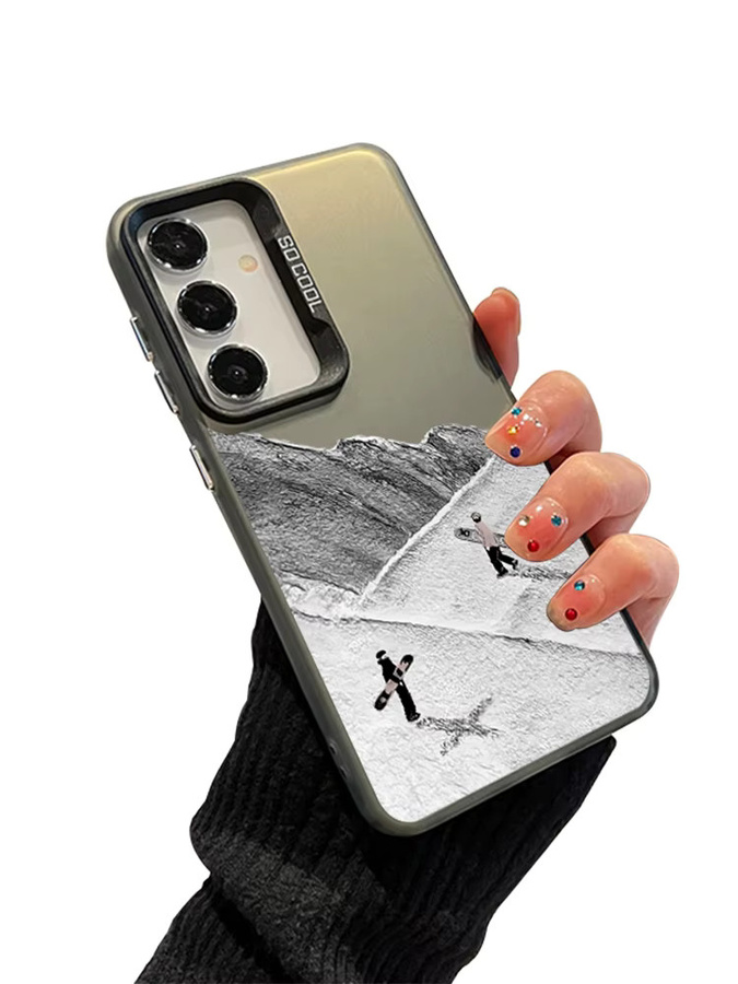 Ski-Handyhülle für Samsung Galaxy S26 S25 S24 S23 S22 S21 S20 FE Ultra Plus Edge mit Laser-Design aus Hard PC und TPU in Weiß - Bild 4