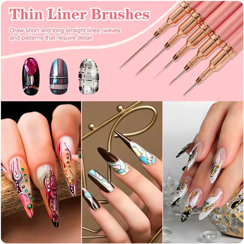 LINMANDA Nail Art Liner Pinsel, Black, Unisex - Bild 3