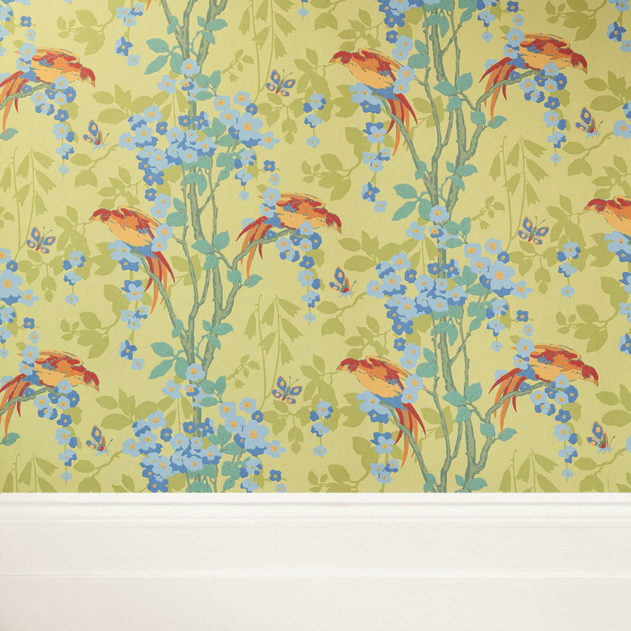 Little Greene Tapete Loriini Jasper in Grün mit floralem und botanischem Muster als Vlies-Tapete - Bild 1