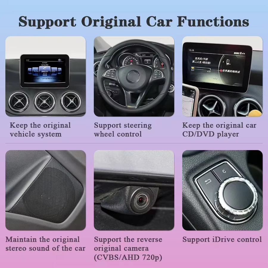 BONROAD Wireless CarPlay und Android Auto Decoder für Mercedes Benz NTG 4.0 NTG 4.5 NTG 5.0 mit Bluetooth und Mirror Link in Schwarz - Bild 5
