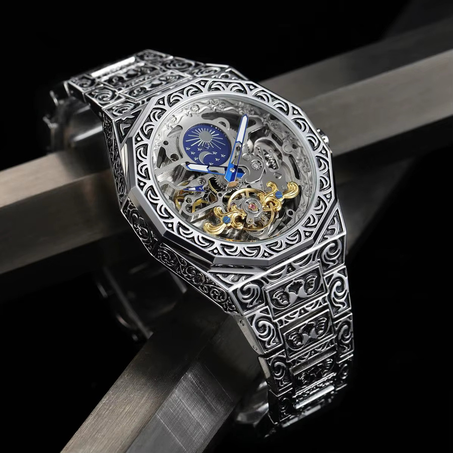 Forsining Armbanduhr, Skelett, Automatik, Edelstahl, Herren - Bild 3
