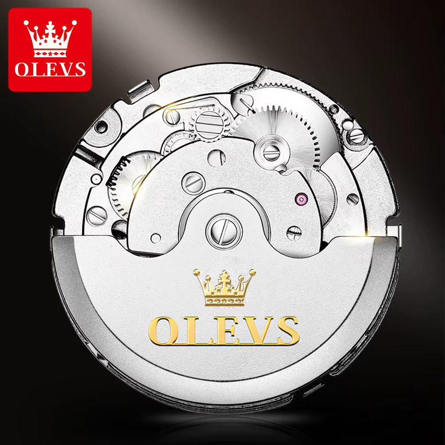 OLEVS Armbanduhr Automatik, Edelstahl, Schwarz, Herren - Bild 3