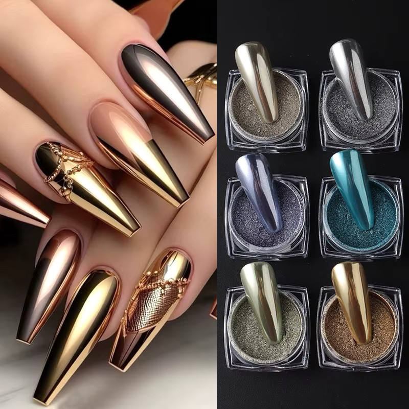 eelhoe Nagelpuder, Metallic, Gold Silber Rosé, 6/12 Stück, Unisex - Bild 3