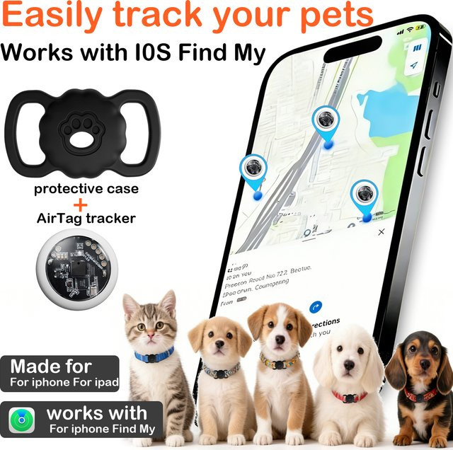 MOSON Haustier-Ortungsgerät mit Schutzhülle in Schwarz für iOS-Systeme - Bild 1