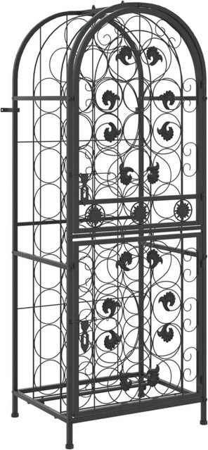 vidaXL Weinregal aus Schmiedeeisen in Schwarz für 41 Flaschen, H x B x T: 120 x 45 x 36 cm - Bild 1