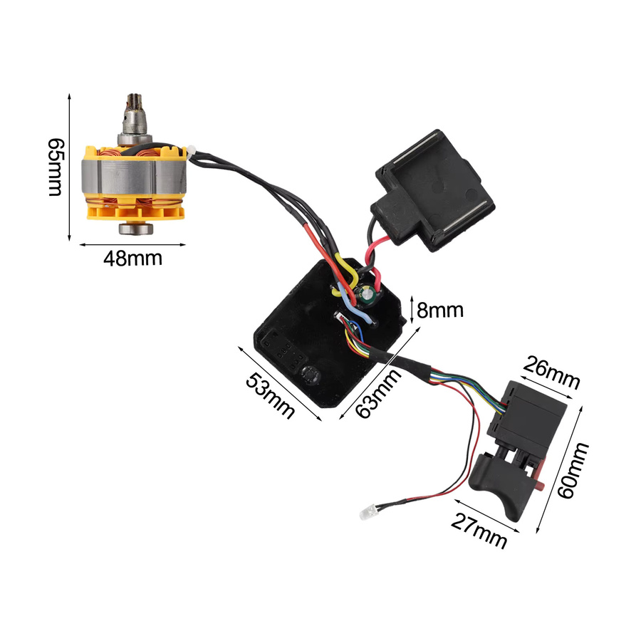 DAZZLEEX Bürstenloser Motor Montage Control Board mit Geschwindigkeitsschalter für elektrische Schlüssel - Bild 2