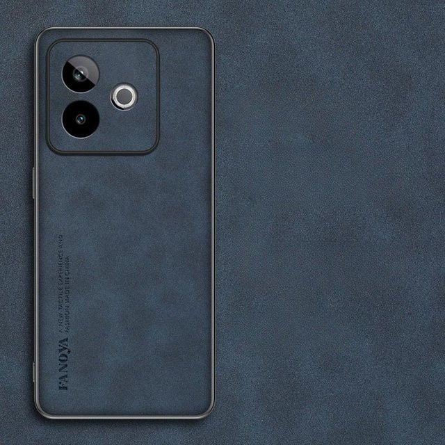 Skinsheep Lederhülle für Realme GT 7T in Blau, stoßfeste Silikon-Schutzhülle mit mattem Finish - Bild 1
