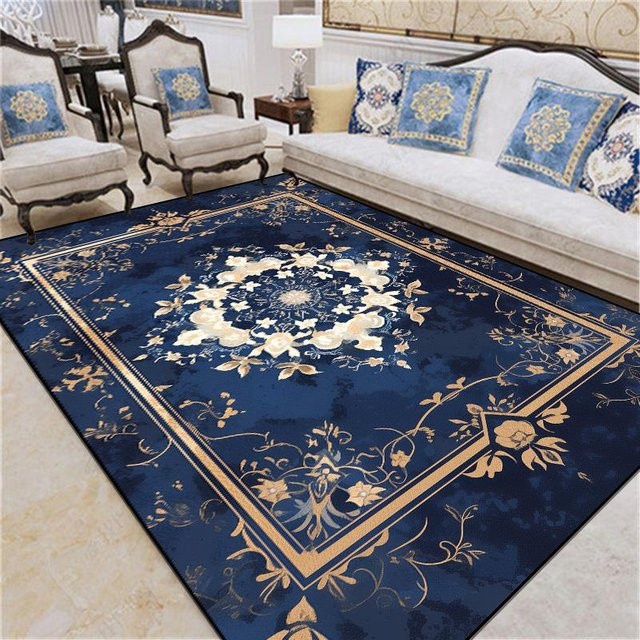 Karpetti Nordischer Blumenteppich in Blau, Waschbar und Rutschfest, B: 160 cm, T: 230 cm - Bild 1