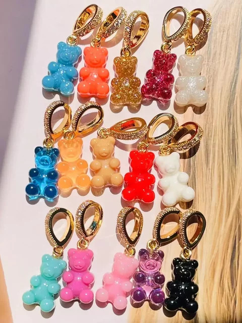 Van Daisy Halskette, Bunter Bär Charms, Zirkonia, Messing, Unisex - Bild 1