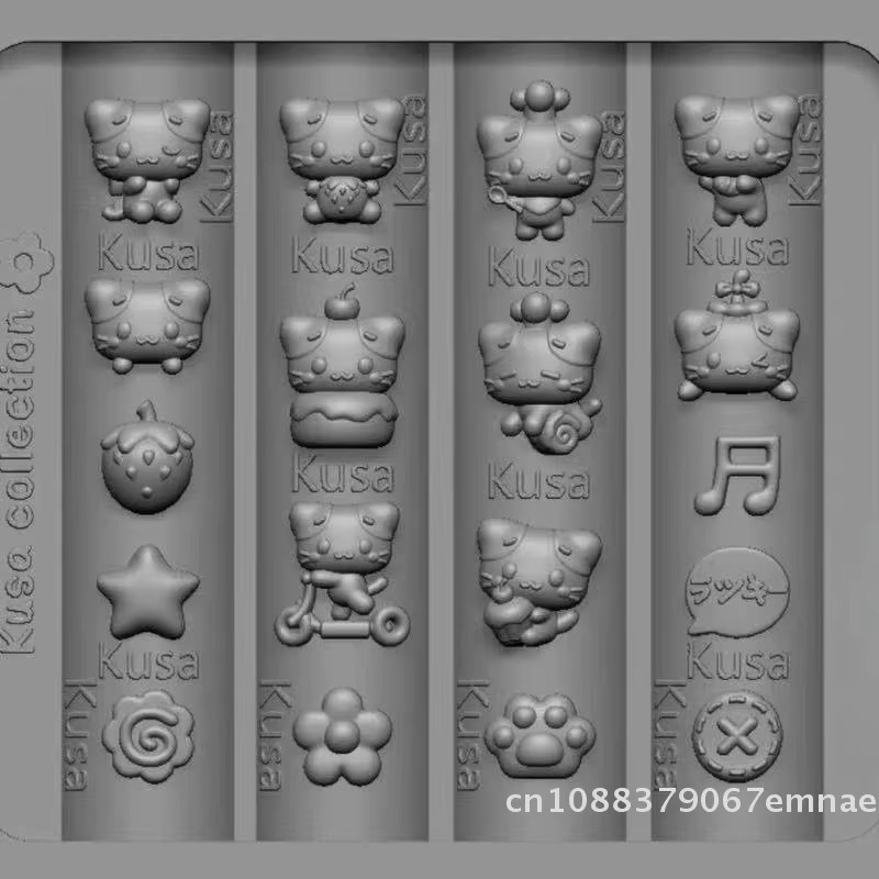 ZYAS Nagelkunst-Formen, 3D Relief Silikon, Katzen-Design, Transparent, Unisex - Bild 2