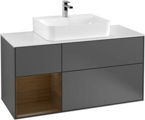 V&B Waschtischunterschrank Finion mit Wandbeleuchtung in Anthrazit, Breite: 120 cm, Tiefe: 50,1 cm, Höhe: 50,1 cm - Bild 1