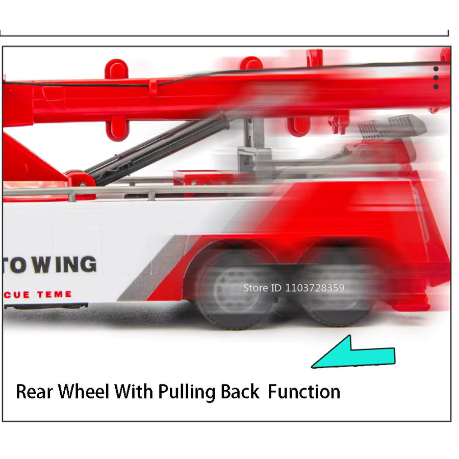 YBC YIBAICHENG Doppelhaken-Wrecker-Modell, Spielzeugauto, 1:32, Metall, mit Licht und Sound - Bild 2