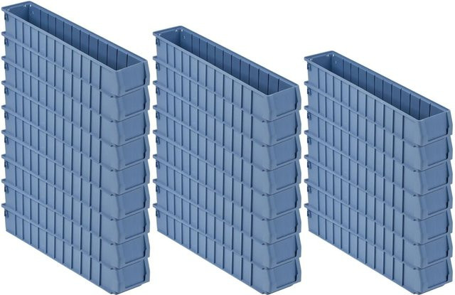 PROREGAL SuperSparSet 24 Stück Sichtlagerkasten 600 SN mit Etikett und Schutzhaube, Blau, H x B x T: 9 x 11,7 x 60 cm - Bild 1