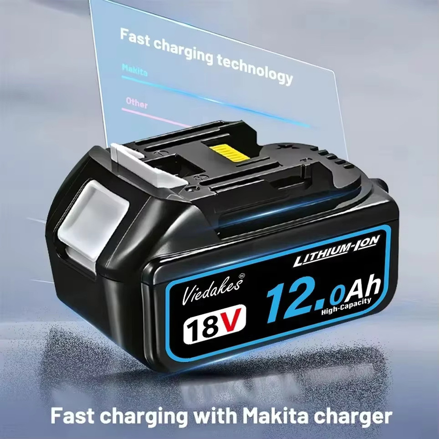 VIEDAKES Original-Akku 18V 12Ah in Schwarz für Makita 18V Werkzeuge kompatibel mit BL1830 BL1850 BL1860 - Bild 4