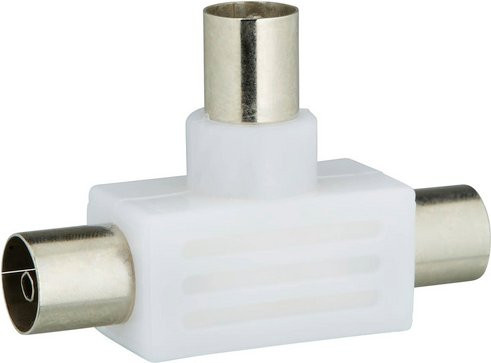 SCHWAIGER Aufsteckverteiler für Koaxialkabel in Weiß - Bild 1