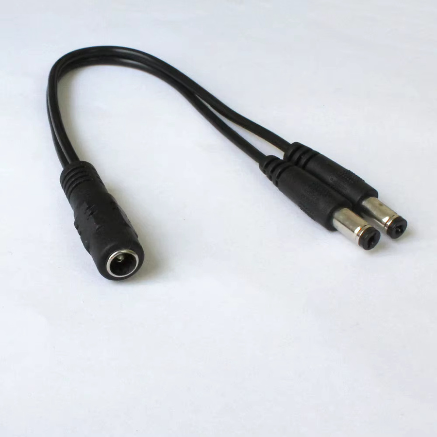 DC Power Splitter Kabel 1 Buchse auf 2 Stecker DC 5,5x2,1mm 18AWG 5 m Verlängerungskabel für LED Streifen und CCTV Kamera in Schwarz - Bild 4