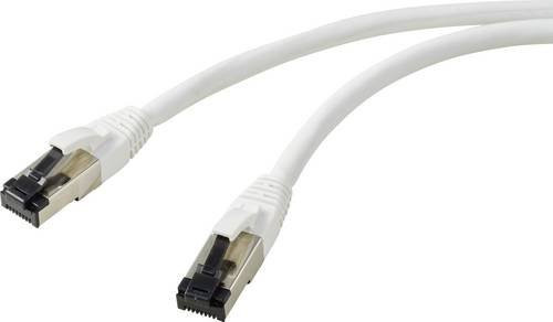 Renkforce RJ45 Netzwerk Patchkabel CAT 8.1 S/FTP Ethernet LAN Weiß, Länge: 3,00 m - Bild 1