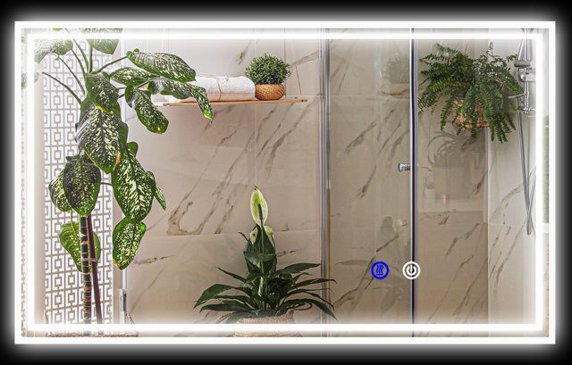 kleankin LED Badezimmer-Wandspiegel rechteckig mit Touchschalter und 3 einstellbaren Farben, B: 100 cm, H: 60 cm - Bild 1