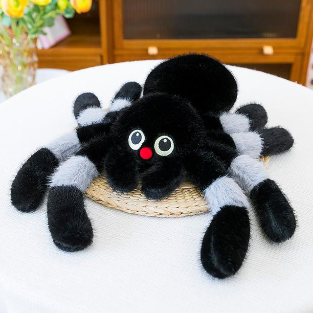 Spinnenpuppe Plüschtier, 50cm, Schwarz - Bild 1