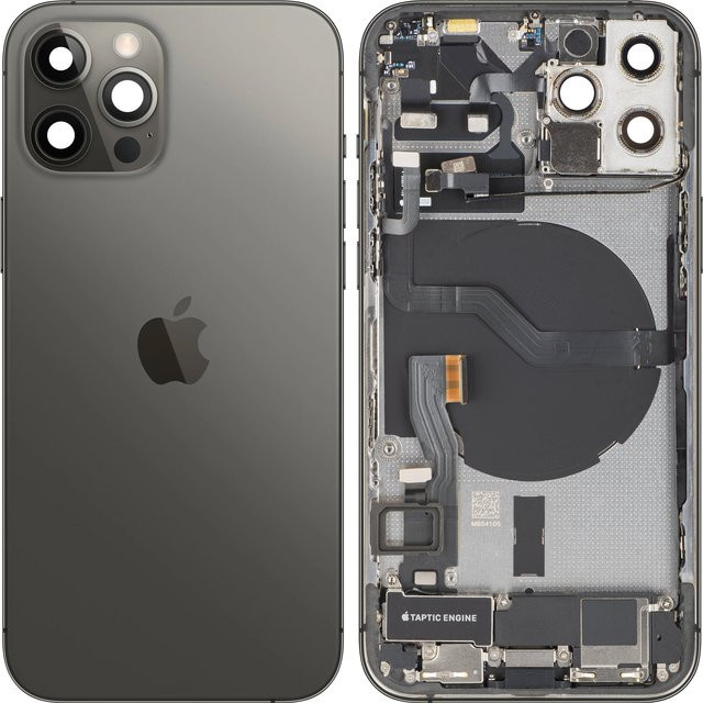 Apple iPhone 12 Pro Akkuabdeckung mit Mittelgehäuse in Grau (Graphite) - Bild 1