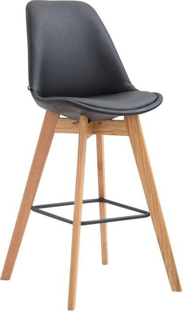 DELUKE Barhocker GIKAR Barstuhl aus Kunstleder in Schwarz mit Lehne, B/T/H: 48 x 56 x 112 cm - Bild 1