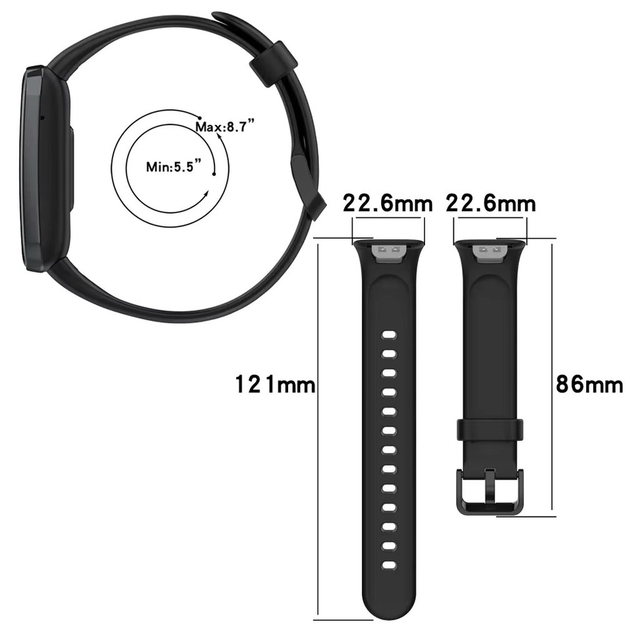 Xiaomi Uhrenarmband Silikon, Schwarz, Unisex, Mi Band 7 Pro - Bild 2
