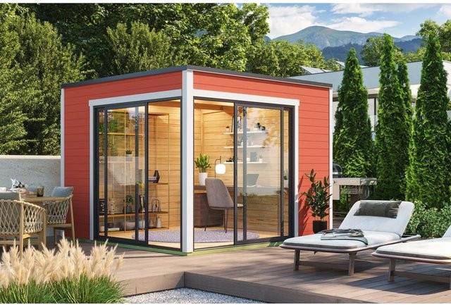 Lasita Maja Gartenhaus Palermo in Schwedenrot, B/H/T: 300 x 239,4 x 300 cm - Bild 1