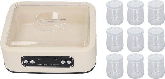 Aimo Joghurtbereiter in Beige mit 9 Glasgläsern für hausgemachten Joghurt und Eis - Bild 1