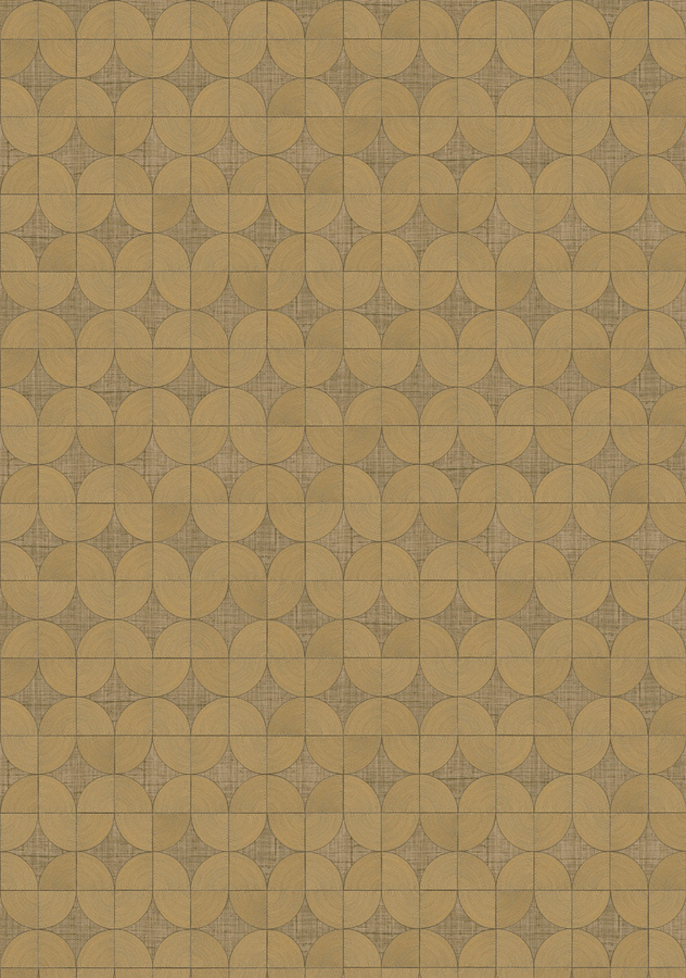 Élitis Tapete Courbes VP 995 70 in Beige und Braun mit abstraktem geometrischem Design aus Vinyl und Vlies - Bild 1