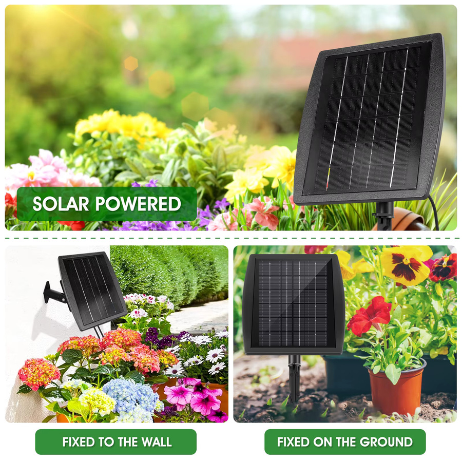Solar-Bewässerungskit mit Timer und Emitters in Schwarz, IP67 wasserdicht und solarbetrieben - Bild 2