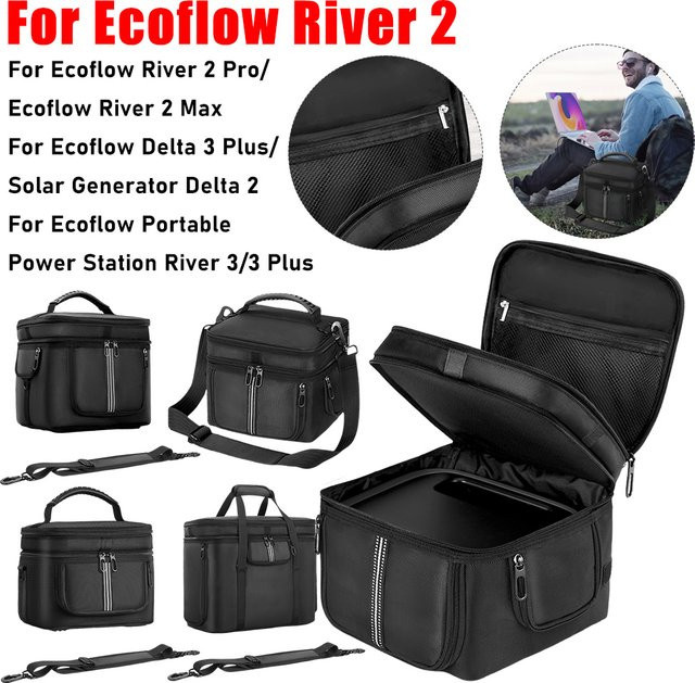 Ecoflow Staubdichte Reise-Aufbewahrungstasche für tragbare Powerstations River 3, 3 Plus, 2, 2 Pro sowie Delta 3 Plus und Delta 2 in Schwarz - Bild 1
