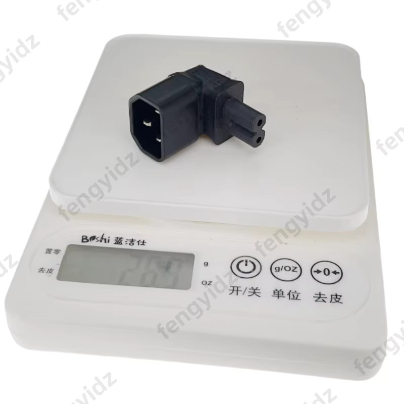 Fengyidz IEC 320 C14 auf IEC C7 Netzteil-Adapter, rechtwinklig, Farbe: Schwarz - Bild 3