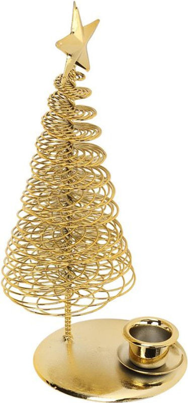 Koogeelife Kerstbaum Kerzenständer mit Stern aus Metall in Gold für die Weihnachtsdekoration - Bild 1