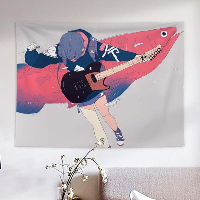 VIKAMA Wandteppich im Kawaii-Comic-Design für Mädchen, Mehrfarbig, B/H: 60 x 40 cm - Bild 1