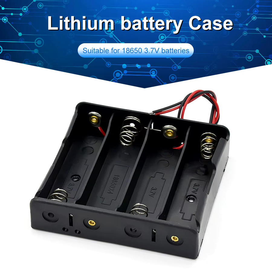 VAKIND 18650 Batterie-Aufbewahrungsbox in Schwarz mit Kabel für 3,7 V Batterien als DIY Kunststoff-Halter mit 1 bis 4 Steckplätzen - Bild 3