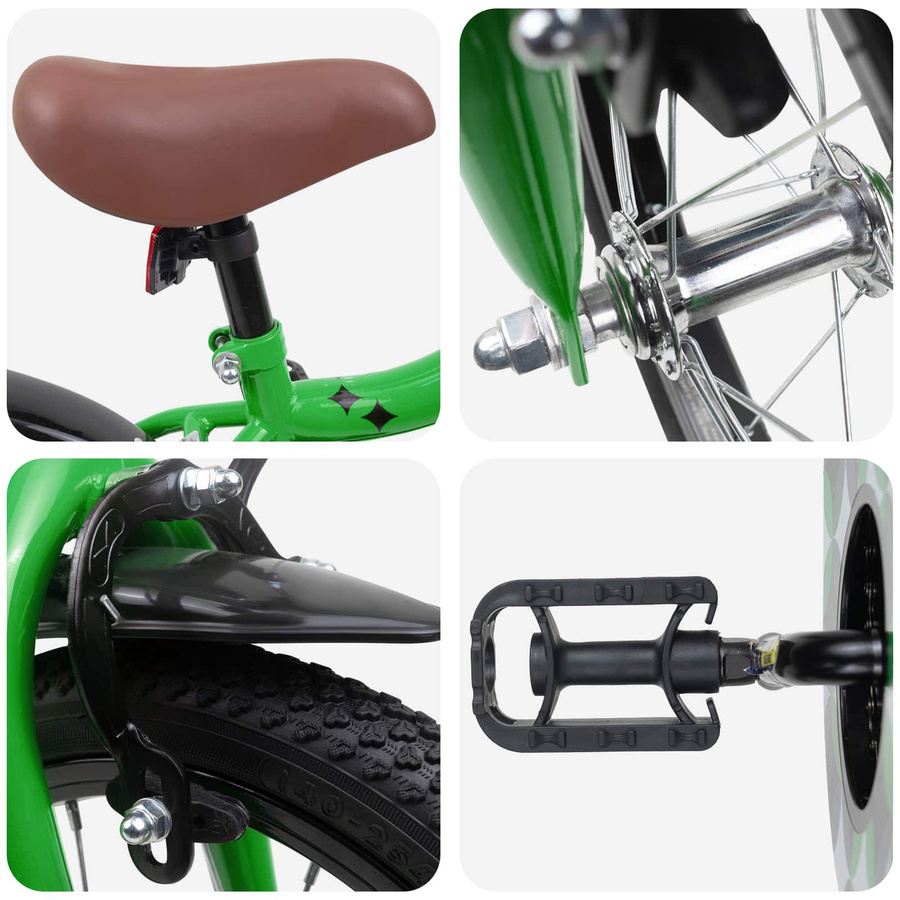 VD Home Furnishing Kinderfahrrad 16 Zoll Grün für Alter 4-6 - Bild 2
