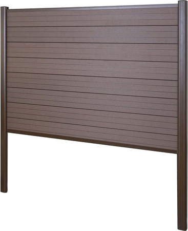 MCW WPC-Sichtschutz Savoie Zaun Windschutz mit Alu-Pfosten zum Einbetonieren, Basiselement, braun, Höhe: 190 cm