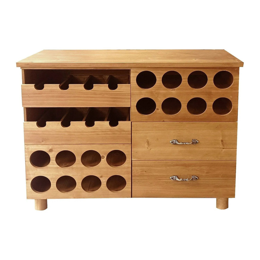 Vente-unique Weinregal Rioja aus Tannenholz und MDF in Naturfarben, Höhe: 90 cm - Bild 2
