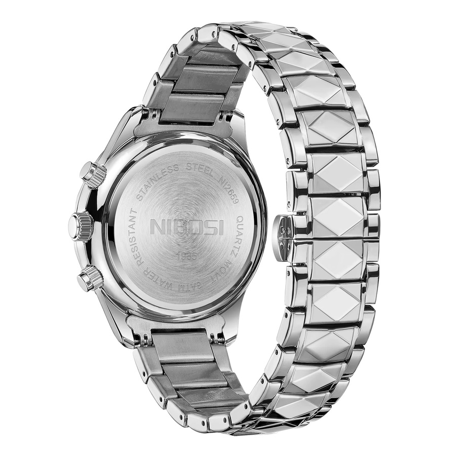 NIBOSI Chronograph, Quarz, Edelstahl, Blau, Herren - Bild 2