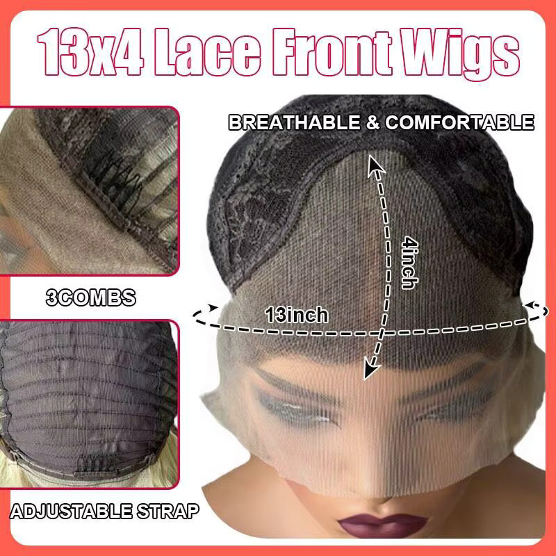 Synthetische Lace-Front-Perücke, Ombre Honigbraun Blonde Highlights, Deep Curly Wave - Bild 3