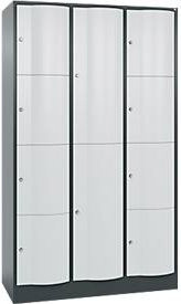 C+P Kombi-Schließfachschrank Resisto mit 3 Abteilen und 10 Fächern, Anthrazitgrau/Lichtgrau, B/T/H: 114,8 x 54,0 x 195,0 cm - Bild 1