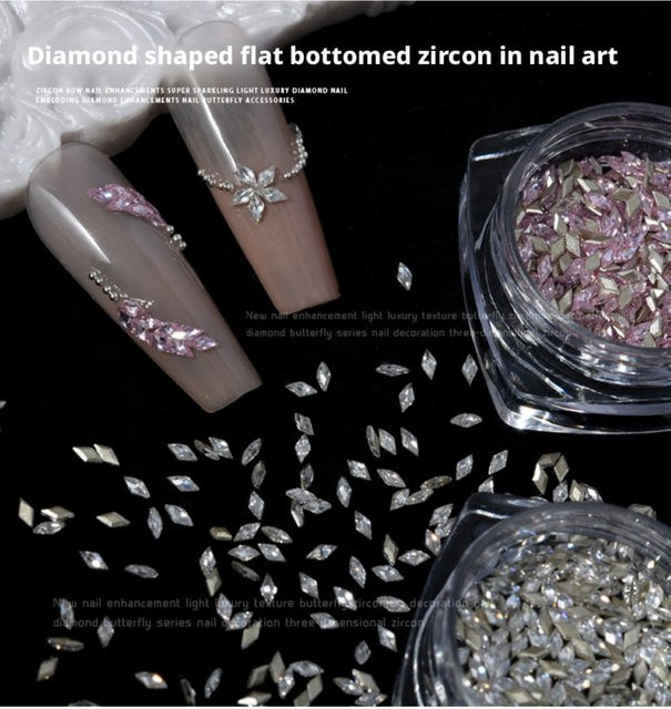 YYM Mini-Nagelrhinesteine, White, 50 Stück, Glänzend - Bild 1
