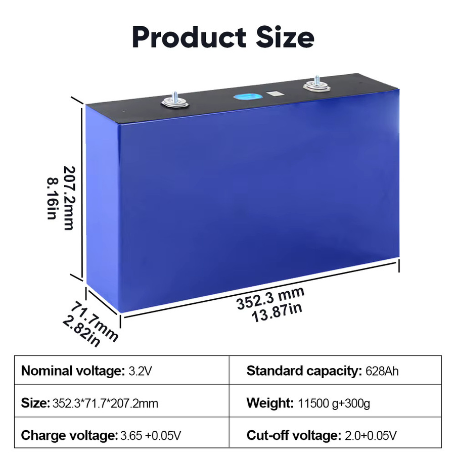 EVE 628Ah MB56 LiFePO4-Batteriezelle, prismatische wiederaufladbare 3.2V Zelle für 12V und 48V Systeme - Bild 3