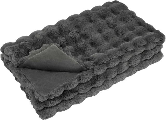 vidaXL Kunstfell Decke aus Polyester in Dunkelgrau B: 240 cm, T: 270 cm - Bild 1