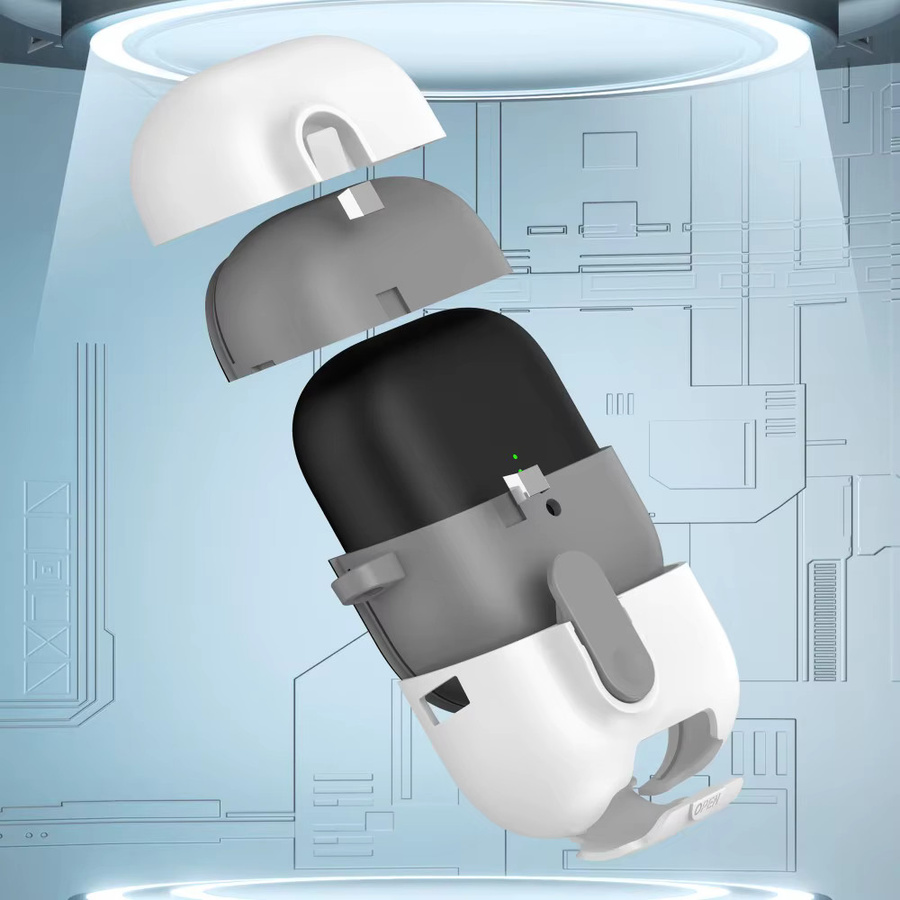 Stoßfeste TPU Schutzhülle für Huawei FreeClip2 mit Telefonständer, Magnetverschluss und Haken in Weiß - Bild 2