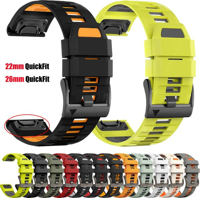 QuickFit Uhrenarmband Silikon, Schwarz, 22 mm, 26 mm, Unisex - Bild 1