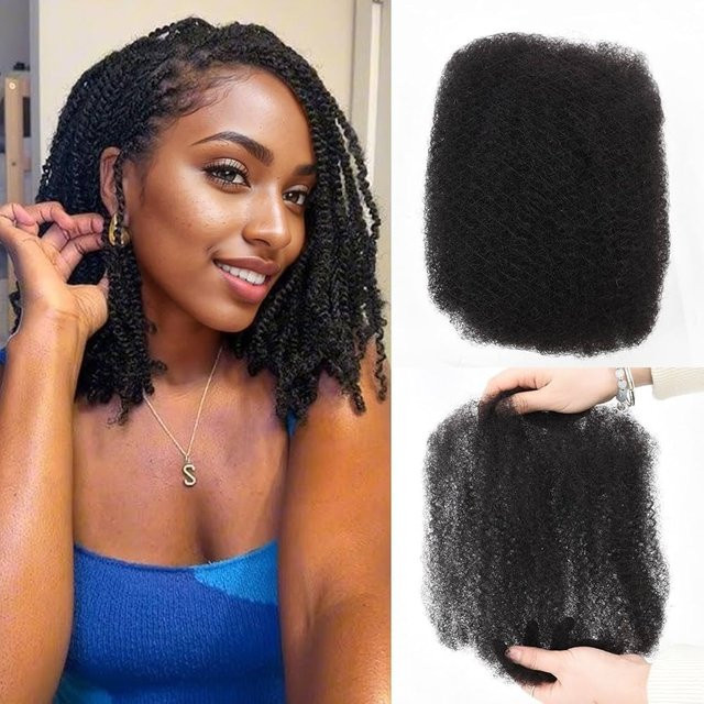 Lolely Dream Afro Kinky Bulk Echthaar, 10-20 Zoll, Naturschwarz, 50g - Bild 1