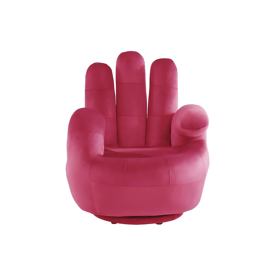 Vente-unique Sessel mit gerader Rückenlehne aus Samt in Fuchsia Pink, Höhe: 82 cm - Bild 2