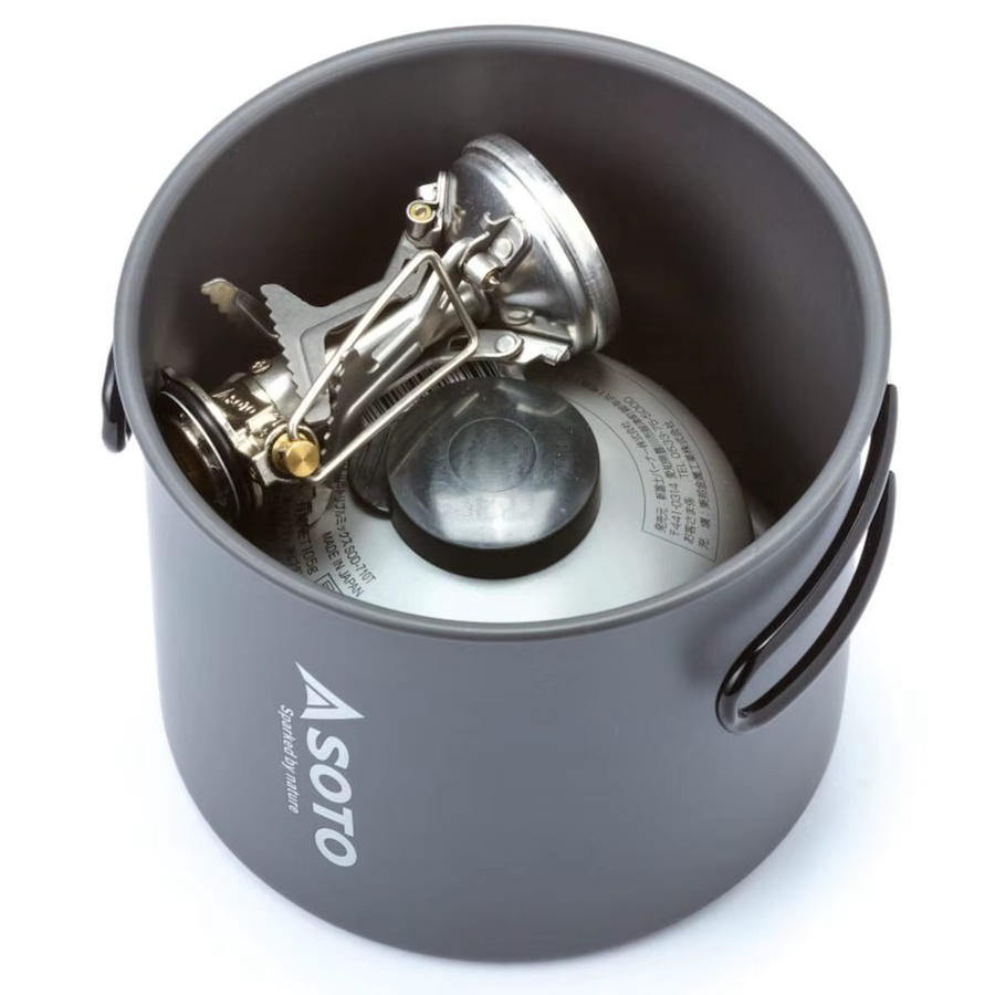 SOTO Amicus Piezo Gaskocher mit New River Pot in Anthrazit - Bild 3