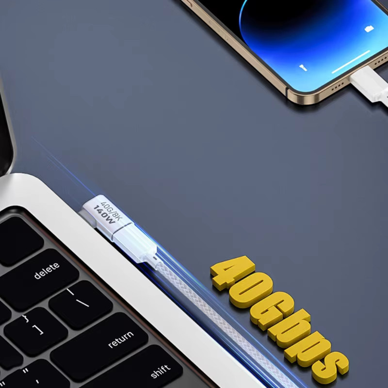 OOTDTY USB C Konverter 40 Gbit/s USB 4.0 Typ C Adapter 180/90 Grad rechtwinklig mit Audio, Daten und Ladung Unterstützung - Bild 4